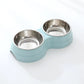 Double Pet Bowls Dog Food Water Feeder Stainless Steel Pet Drinking Dish Feeder Cat Puppy Feeding Supplies Small Dog Accessories Meifu Market