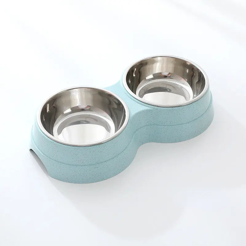 Double Pet Bowls Dog Food Water Feeder Stainless Steel Pet Drinking Dish Feeder Cat Puppy Feeding Supplies Small Dog Accessories Meifu Market