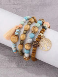 elastic bangle bracelet set | wooden beads jewelry | adjustable tree of life bracelet | energy saving