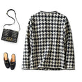 houndstooth blazer for women | petite wool blend jacket | cropped womens blazer | energy saving