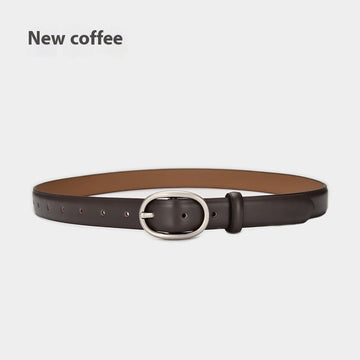 Women's Winter Jeans Strap Pant Belt Decoration Thin Belt Cowhide Black South Korea Simple meifu market