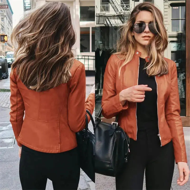 New Wish New Product Autumn And Winter Women's Fashion Leather PU Suit Jacket Meifu Market