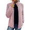Fall Winter Warm Sweatshirt Stand Collar Solid Color Top Sweater Women's Casual Fashion Long Sleeve Zipper Bubble Velvet Coat Tops Meifu Market