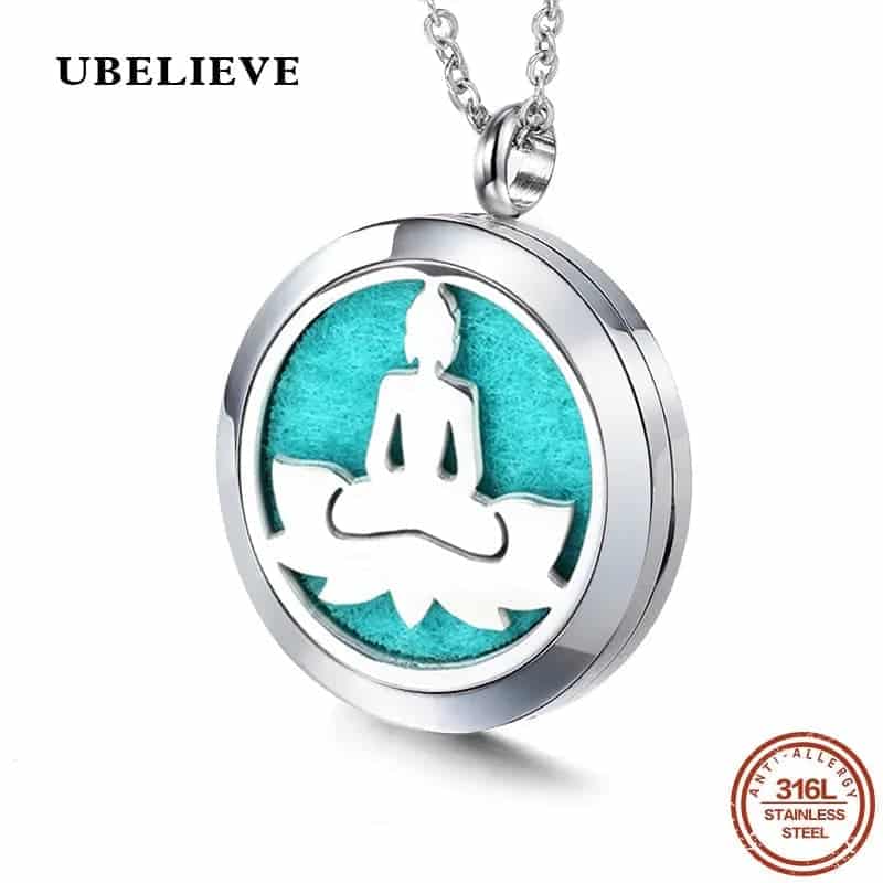 Aromatherapy Essential Oil Diffuser Necklaces - Buddha Locket Pendants - Meifu Market