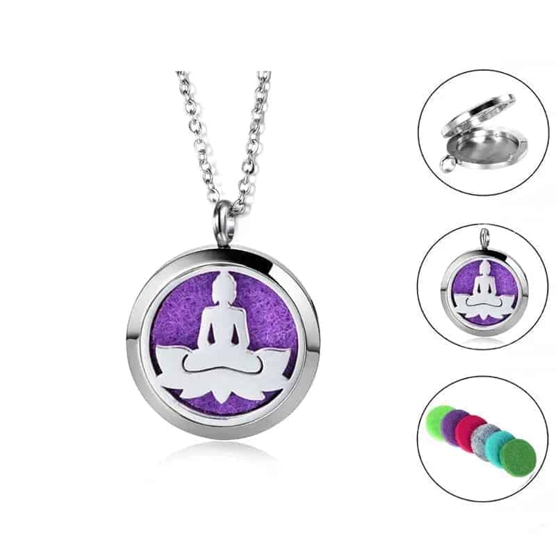 Aromatherapy Essential Oil Diffuser Necklaces - Buddha Locket Pendants - Meifu Market