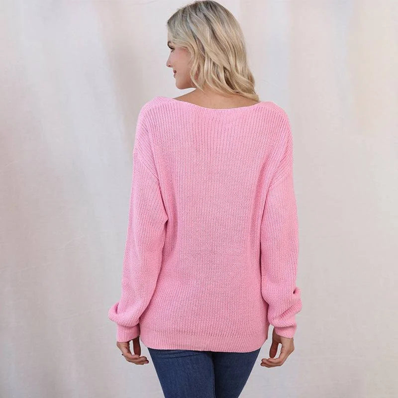 long sleeve womens sweater | autumn slim fit pullover | threaded sweater for women | energy saving