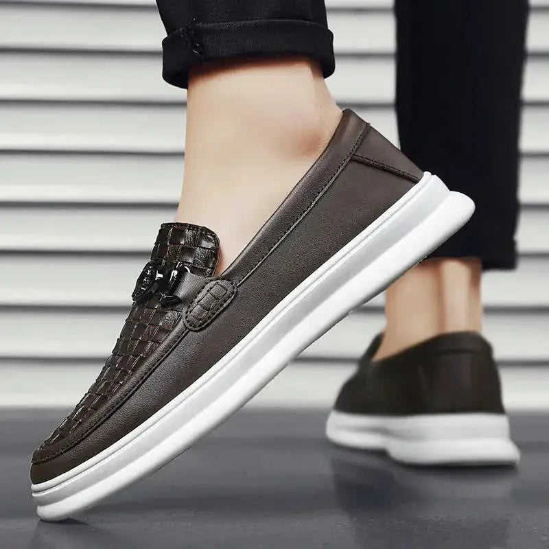 Fashion Retro Men's British Style Low-top Slip-on Small Leather Shoes Meifu Market
