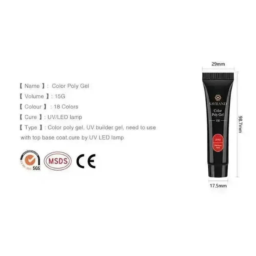 15g nail colored crystal extension glue SY12 - reverse side showing construction