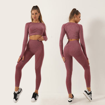 Seamless Knitted Dot Yoga Suit For Women Meifu Market