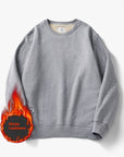 Winter Fleece Sweatshirt Warm Round Neck Pullover Top For Men Solid Color Sweater Boys Teenagers Clothing Meifu Market