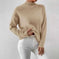 Autumn And Winter Half-high Collar Pullover Women's Fashion Solid Color Loose Knitted Top Meifu Market