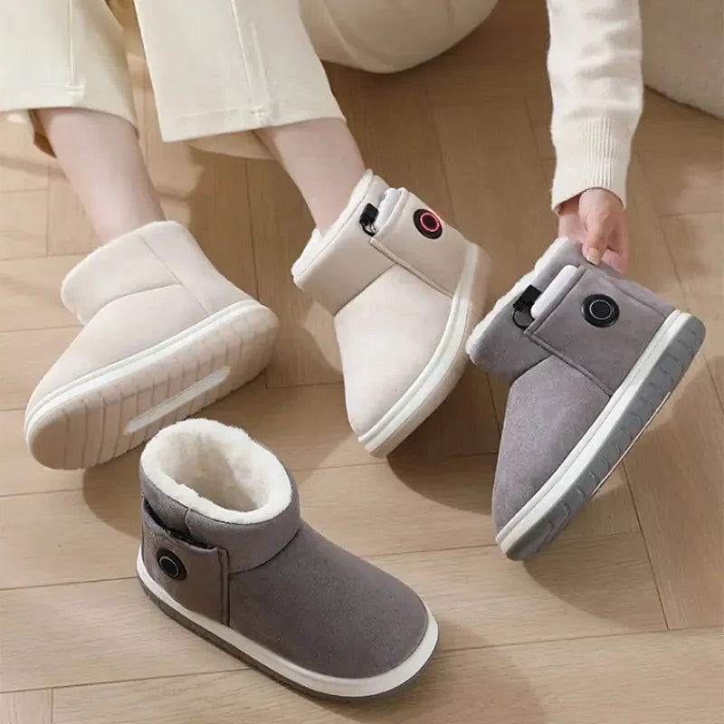 rechargeable heated shoes | electric foot warmers | temperature regulating slippers | ultrasonic cleaning