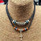vintage tribal necklace | boho leather jewelry | double layered braided necklace | ultrasonic cleaning