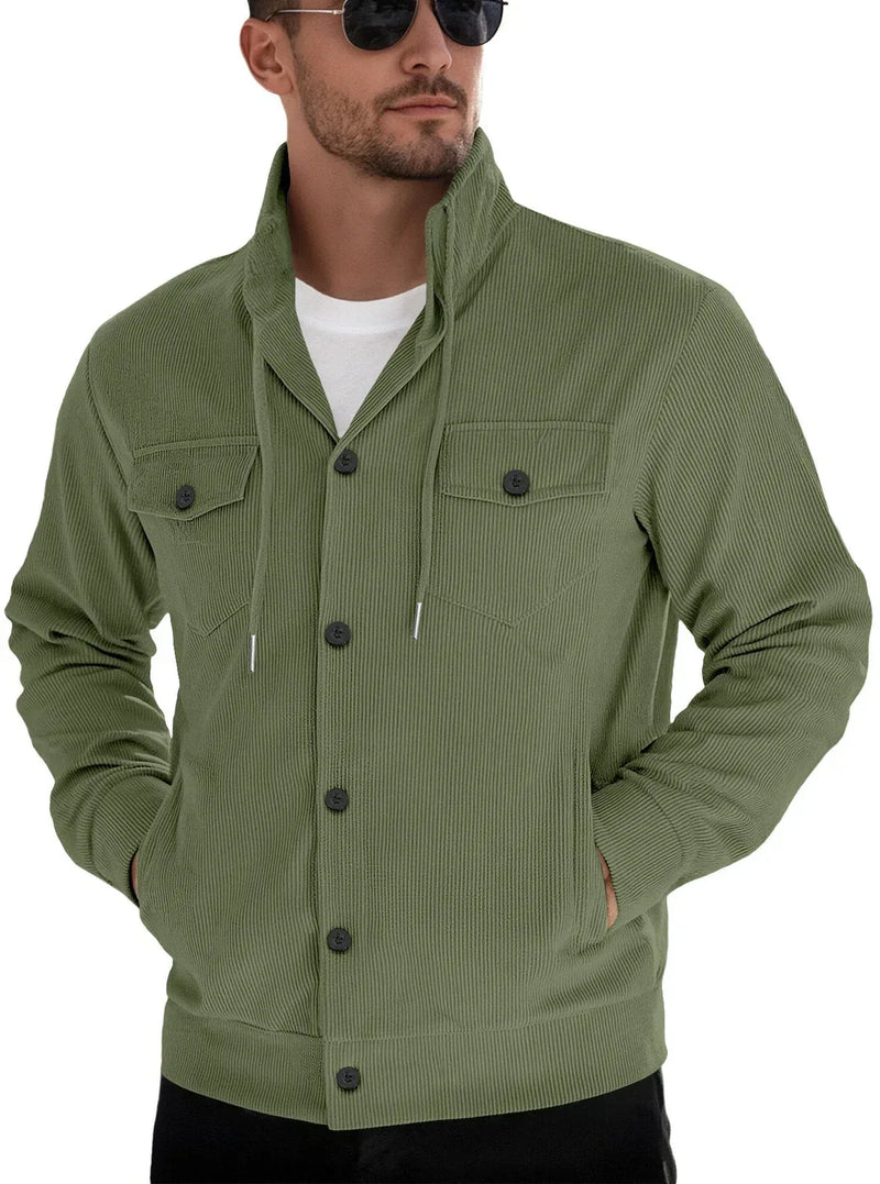 corduroy jacket for men | cotton blend material | casual outerwear jacket | ultrasonic cleaning