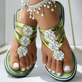 Floral Pattern Flip-Flops Comfortable Casual Summer Beach Slippers - Anklet Not Included Meifu Market