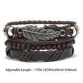 braided leather bracelet for men | vintage life tree charm bracelet | rudder charm wood beads bracelet | energy saving