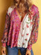 floral print blouse for women | lightweight cotton fabric | long sleeve floral shirt | ultrasonic cleaning
