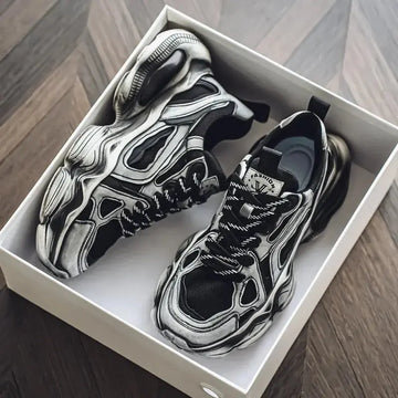 Personalized Brush Color Mesh Casual Height Increasing Men's Sneaker Meifu Market