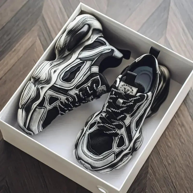 Personalized Brush Color Mesh Casual Height Increasing Men's Sneaker Meifu Market