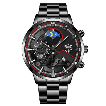 Men’s Business Calendar Watch – Stainless Steel Waterproof Quartz Wristwatch with Date Display, 6 Styles