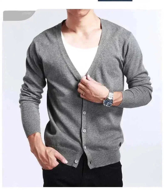luxury cashmere cardigan | premium mens sweater coat | soft cashmere blend | energy saving