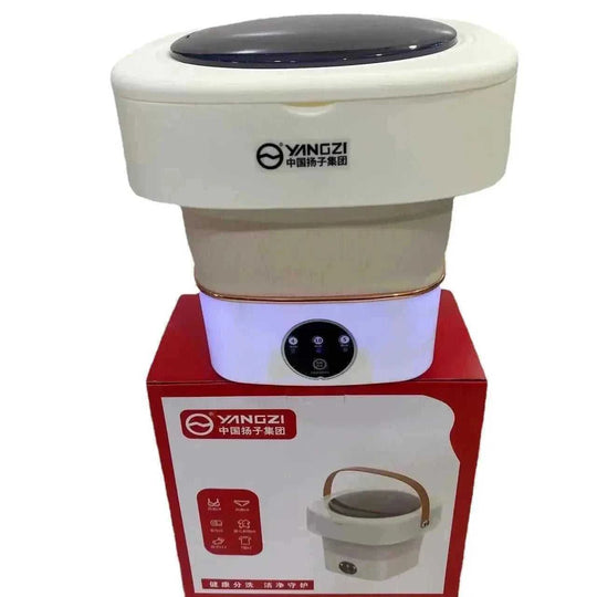 Portable Folding Small Underwear Socks Portable Washing Machine Purple - angle view with blue 10l portable mini washing ma...