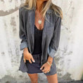 Lapel Shirt Jacket Ins Fashion Solid Color Long-sleeved Denim Top Autumn And Spring Casual Daily Streetwear Women's Clothing Meifu Market
