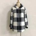 Women's Plaid Hooded Jacket, Long Sleeve Zip Up Oversized Coat With Pockets For Winter Casual And Commute Meifu Market