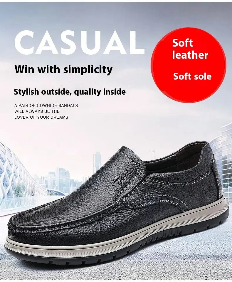 Men's Casual Waterproof Lightweight Leather Shoes Meifu Market
