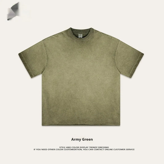 Summer New Washed Old Short-sleeved T-shirt For Men