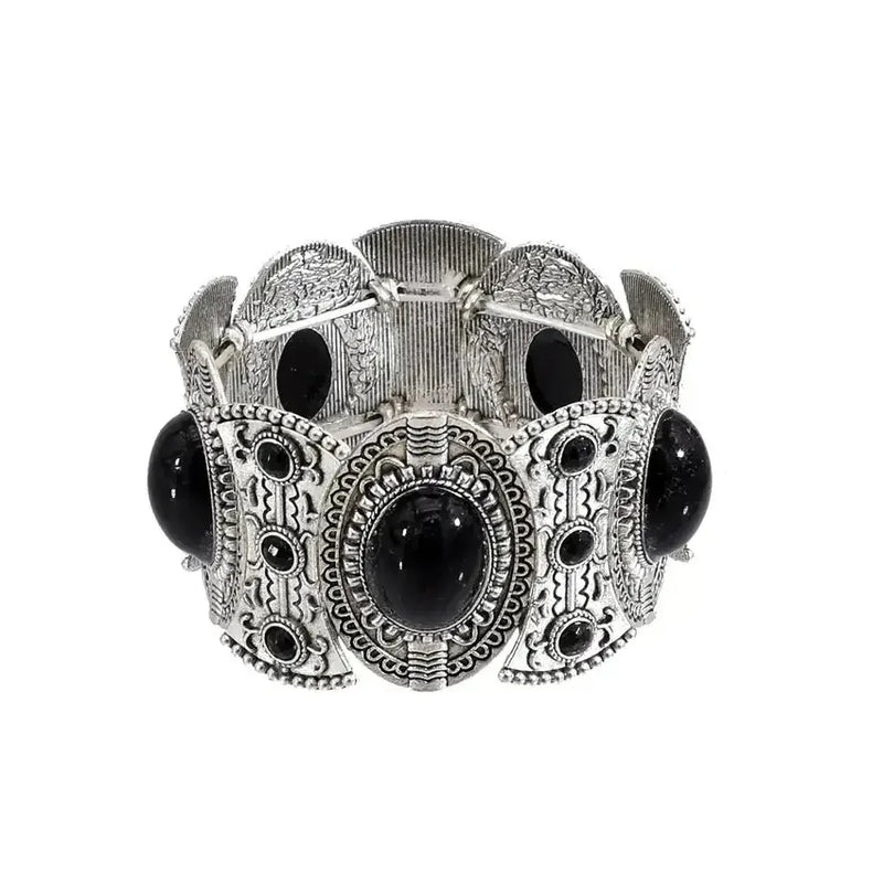 elastic turquoise bracelet | adjustable boho bangle | vintage tribal jewelry | energy saving