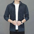 cashmere blend cardigan | thick knitted jacket | mens zipper sweater | energy saving