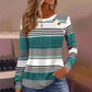 Casual Button Striped Long Sleeve Women's T-shirt Meifu Market