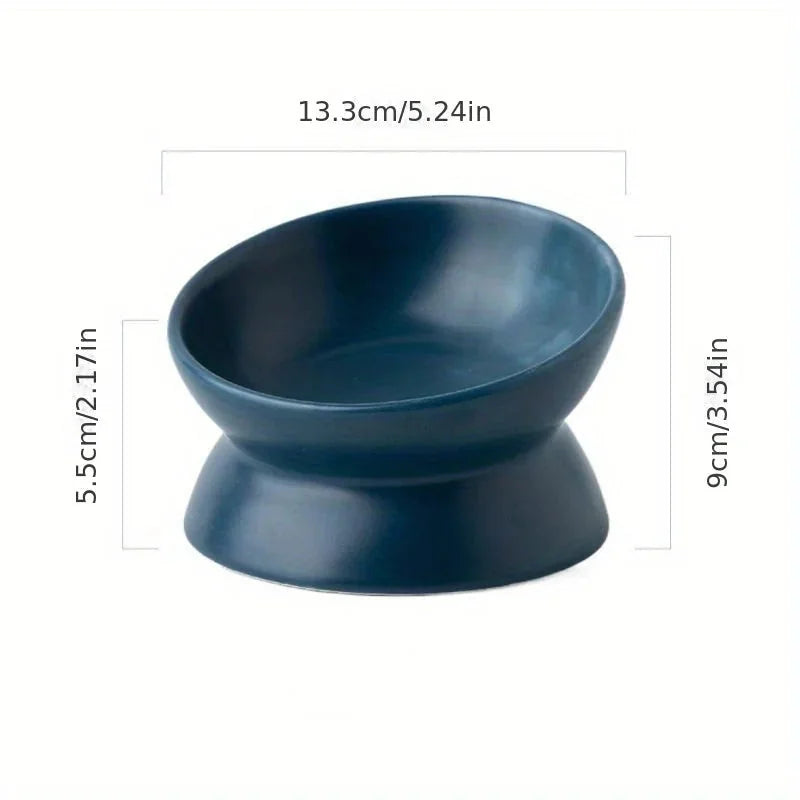 non-slip ceramic pet bowl | elevated dog food bowl | raised cat feeder with stand | ultrasonic cleaning