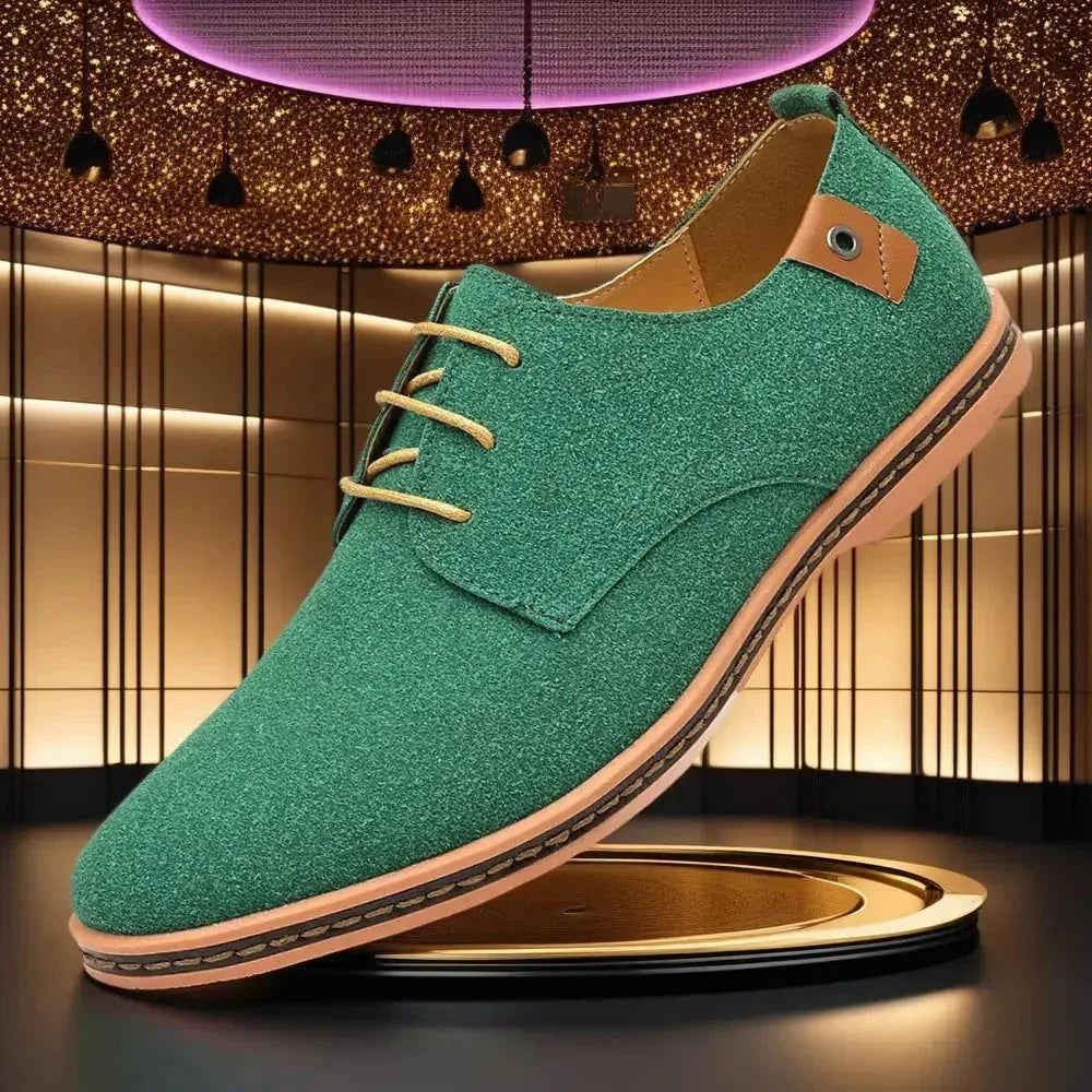 waterproof leather construction | genuine suede upper | rubber sole with grip | energy saving