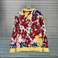 Autumn Floral Printed Knitted Pullover Women's Sweater Top - Meifu Market
