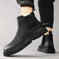New Autumn And Winter British Style Rhubarb Worker Boot Thick Bottom High Top Smoke Pipe 41 - in use demonstration