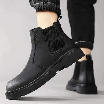 New Autumn And Winter British Style Rhubarb Worker Boot Thick Bottom High Top Smoke Pipe Meifu Market
