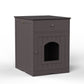 Wooden Pet House Cat Litter Box Enclosure With Drawer & Side Table Meifu Market