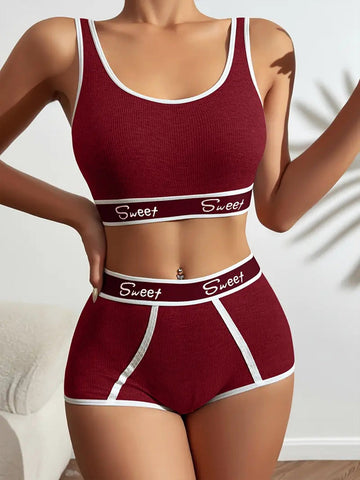 Workout Underwear Cotton Wide-brimmed Letters Sports Underwear Suit Meifu Market