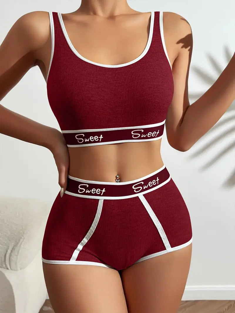 Workout Underwear Cotton Wide-brimmed Letters Sports Underwear Suit Meifu Market