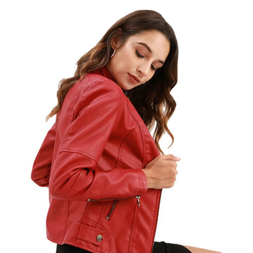 European And American Women's Leather Jackets Meifu Market