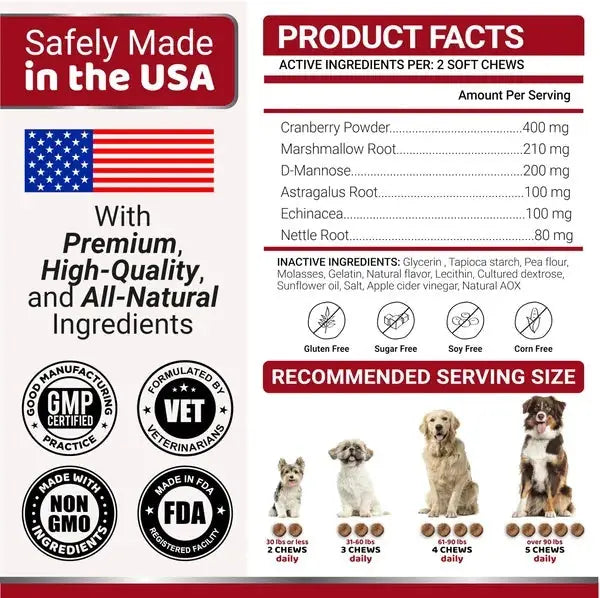Dog UTI Treatment 170 Treats Cranberry Supplement For Dogs Bladder Control For Dogs Meifu Market