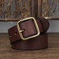 Fashion Pin Buckle Pure Copper Men's Cowhide Vintage Belt meifu market