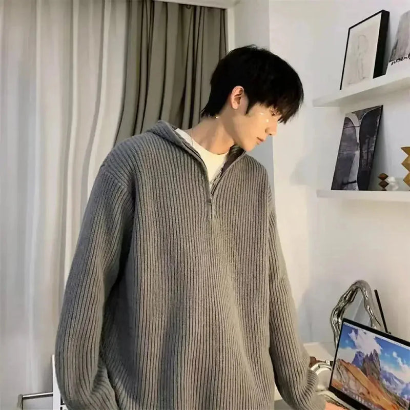 half-zip hoodie for men | premium cotton blend fabric | lightweight fleece lining | ultrasonic cleaning