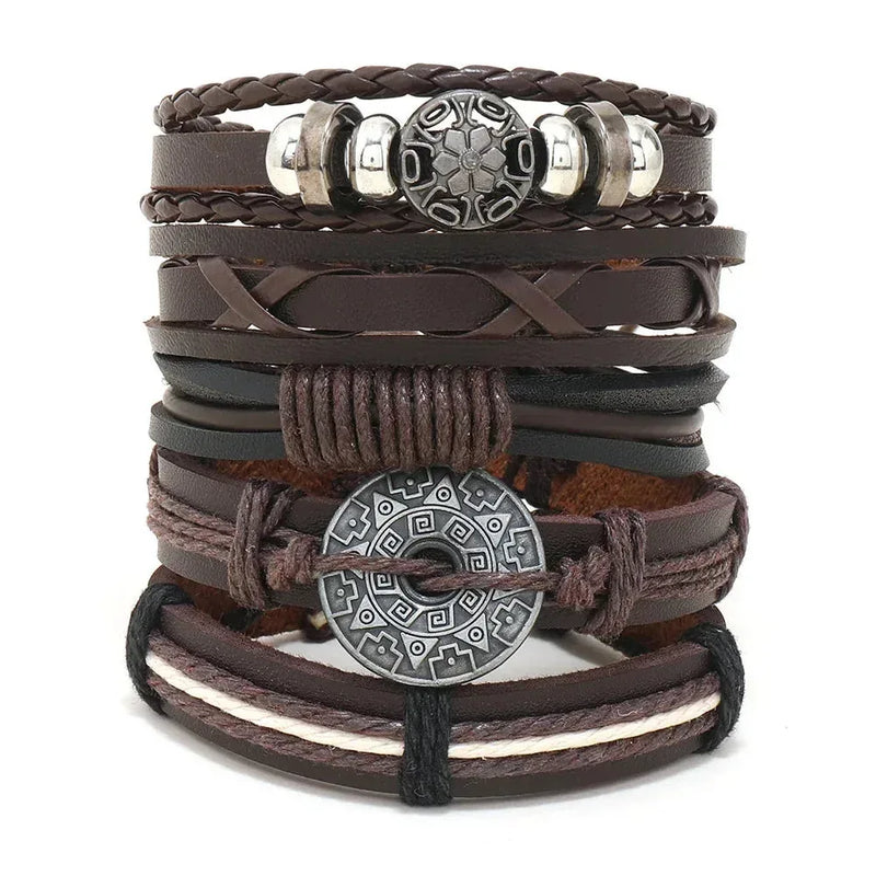 genuine leather bracelet | adjustable woven bracelet | multi-layer charm bracelet | ultrasonic cleaning