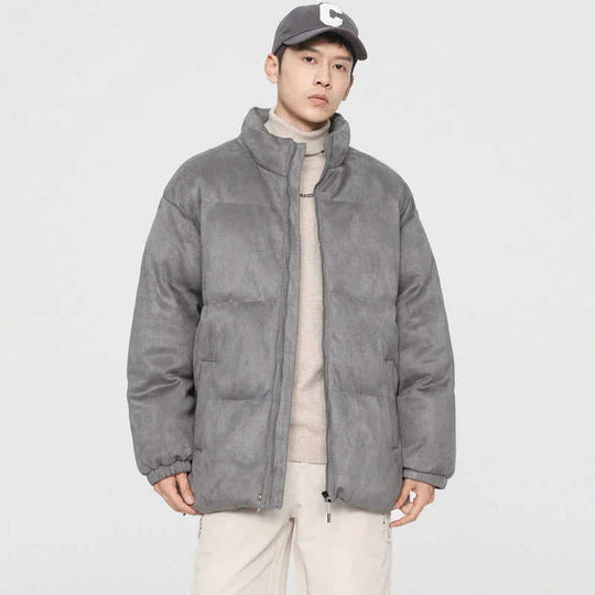 Stand Collar Deerskin Velvet Loose Windproof Warm Quilted Jacket High Quality Trendy Wild Protection Meifu Market