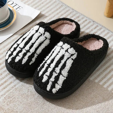 halloween skull slippers | warm cotton slippers | unisex couple slippers | ultrasonic cleaning