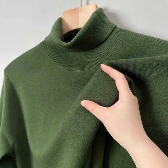 non-scratch merino wool | thermal turtleneck sweater | heavyweight knit sweater | ultrasonic cleaning