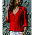 Long sleeve ladies lapel button shirt Meifu Market